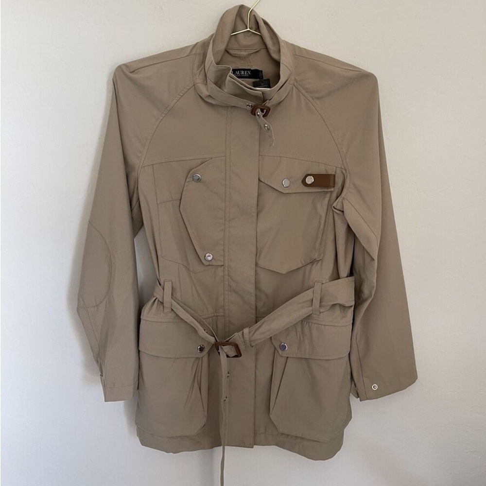 Women's Beige Belted Jacket
